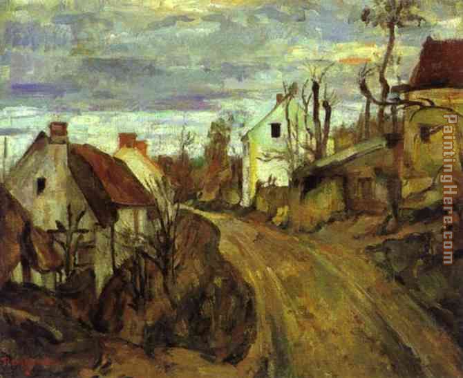 Village Road Auvers painting - Paul Cezanne Village Road Auvers art painting